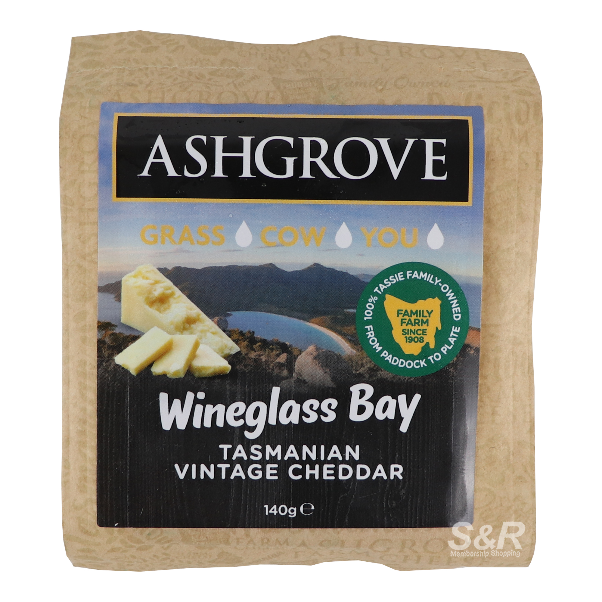 Ashgrove Wineglass Bay Tasmanian Vintage Cheddar 140g Ashgrove Wineglass Bay Tasmanian Vintage Cheddar 140g